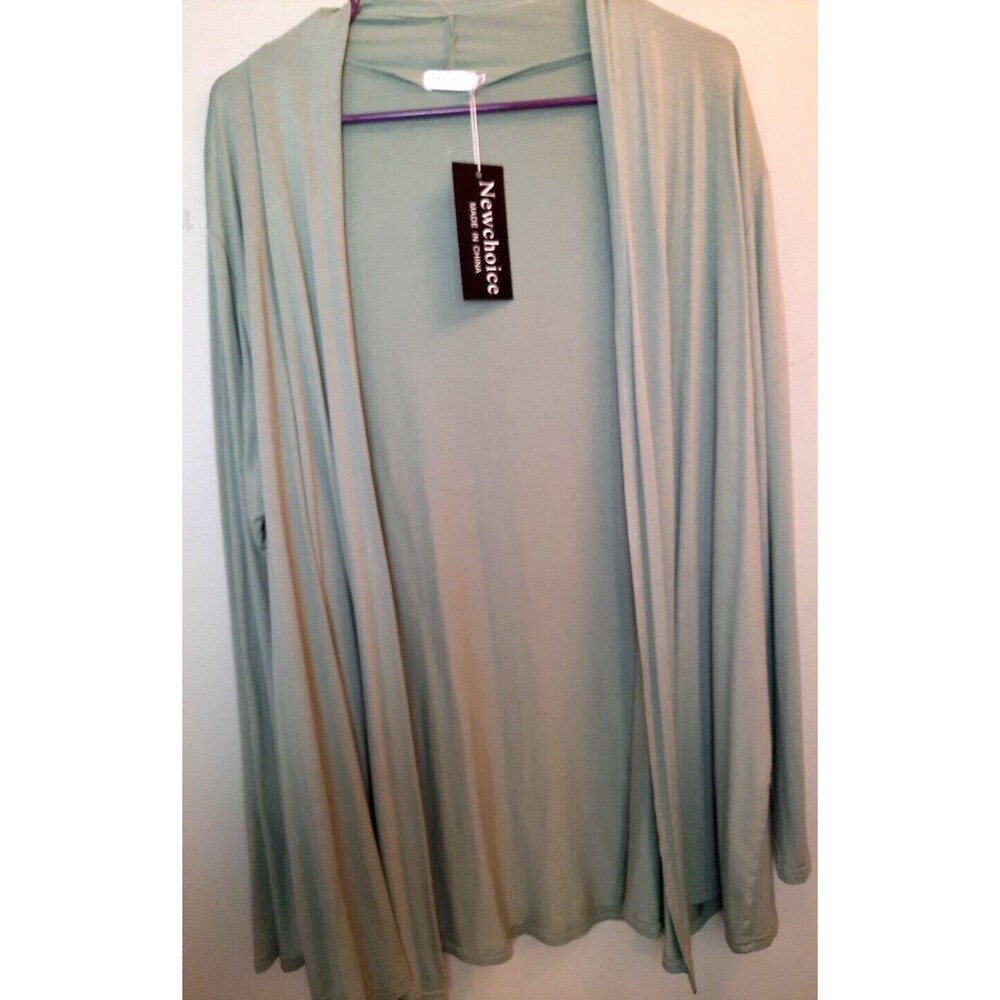 New Choice Green Long Sleeve Stretchy Open Cardigan Sz XL NWT